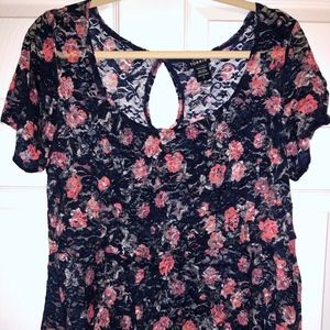 Torrid sheer net babydoll top Sz 0
